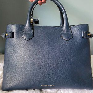 NEW! Authentic Burberry Leather Handbag. Color - Navy Blue